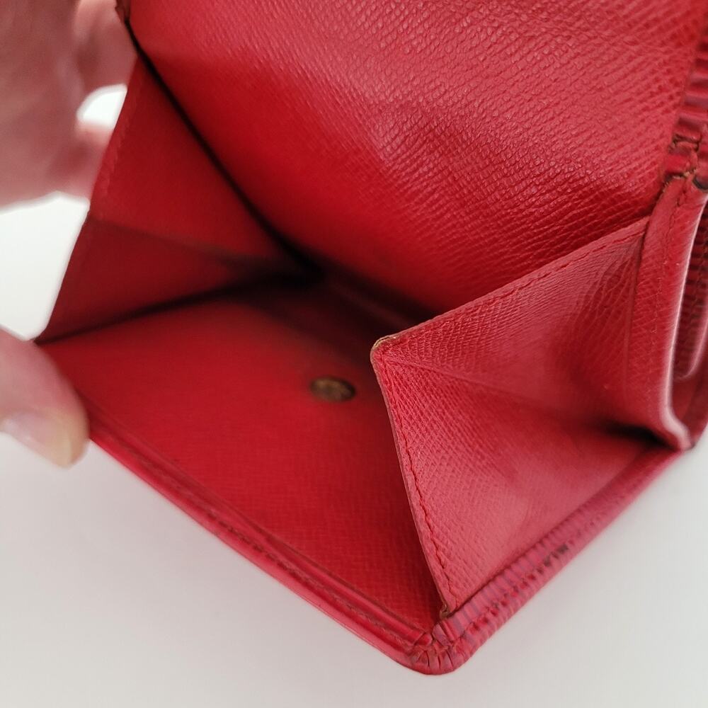 Louis Vuitton Vintage‎ 2002 Epi Leather Wallet Red Medium Trifold Elise Retro - Picture 14 of 16
